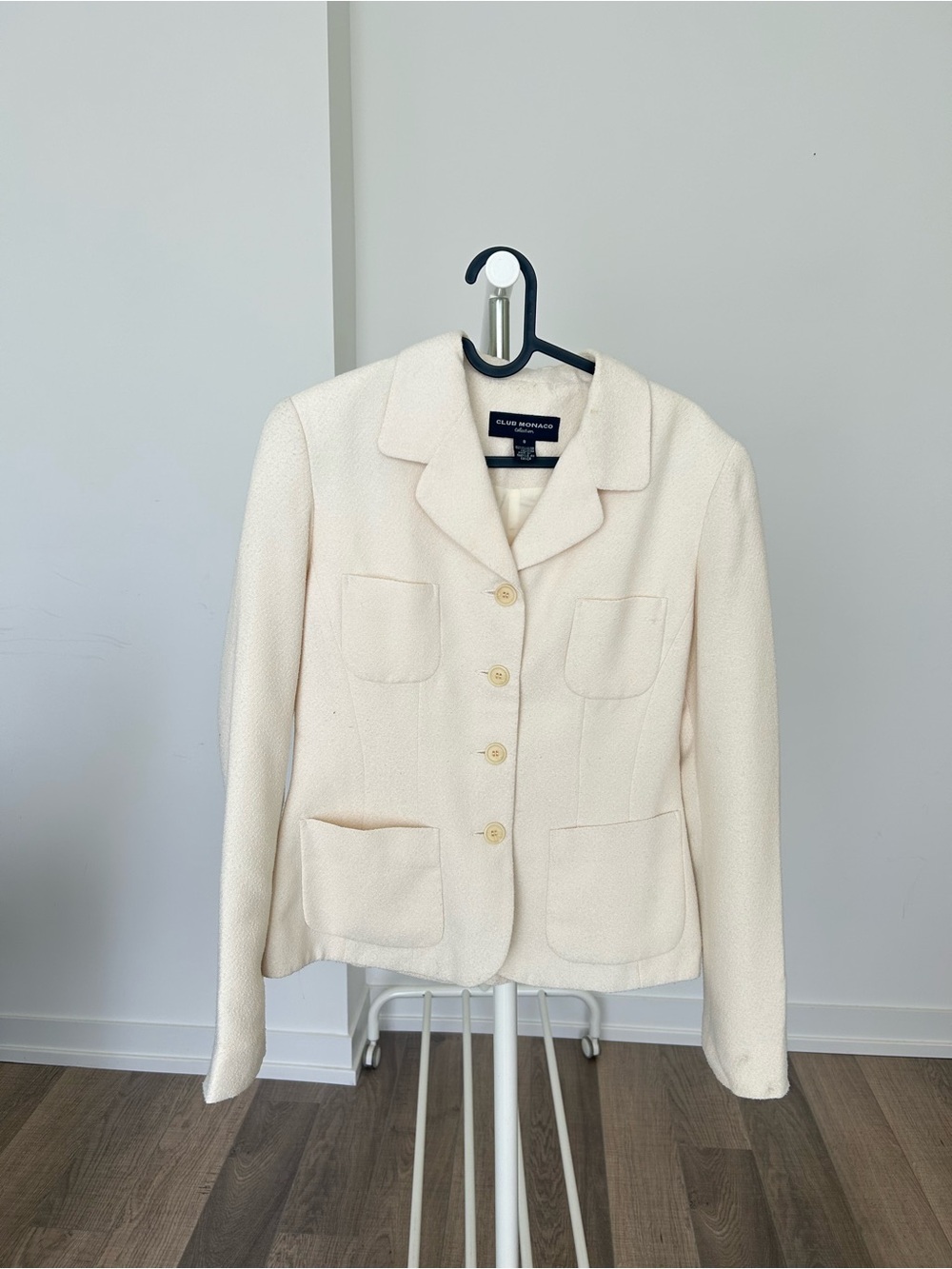 Vintage Club Monaco Cream Textured Blazer (Made in Canada)